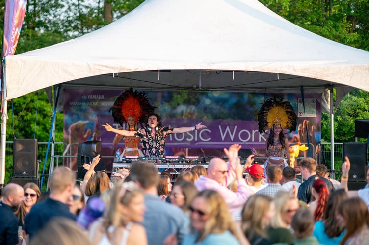 DJ entertaining festival-goers