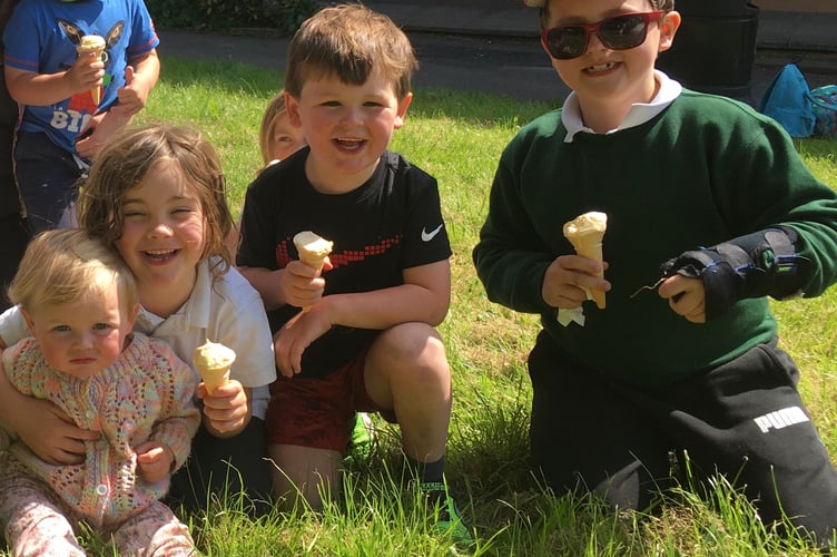 (left to right) Riley Eames, Cora Coyne, Maeve Coyne, Paddy Coyne and Conrad Eames