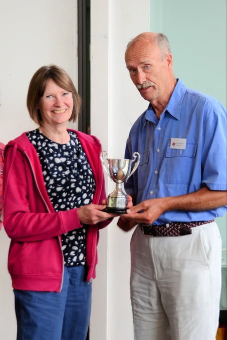 Ian Haussauer presents the Fuchsia Cup to Frances Town Jones