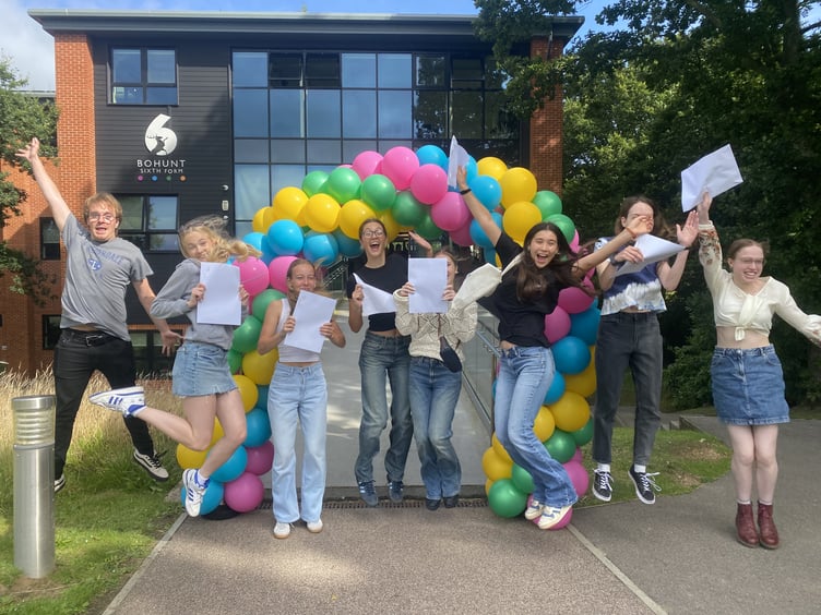 Students jump for joy at Bohunt Sixth Form