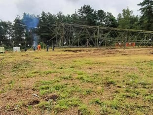 Timber! Transmission over as tower comes down