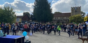 Petersfield turns blue as people take part in March for Men with Kev