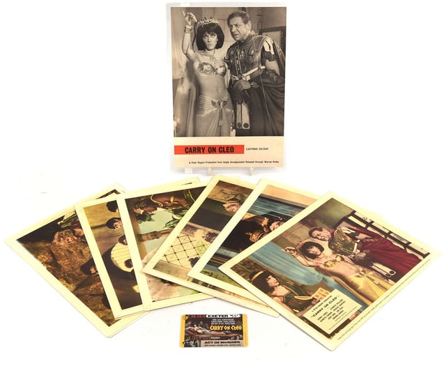 Collection of saucy Carry On posters up for sale at Surrey auctioneers