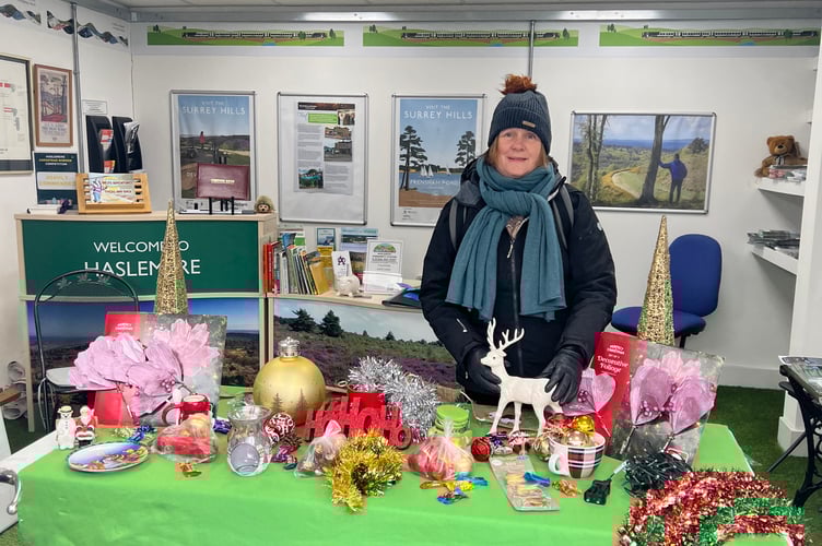 Cllr Claire Matthes with decorations ready to be swapped