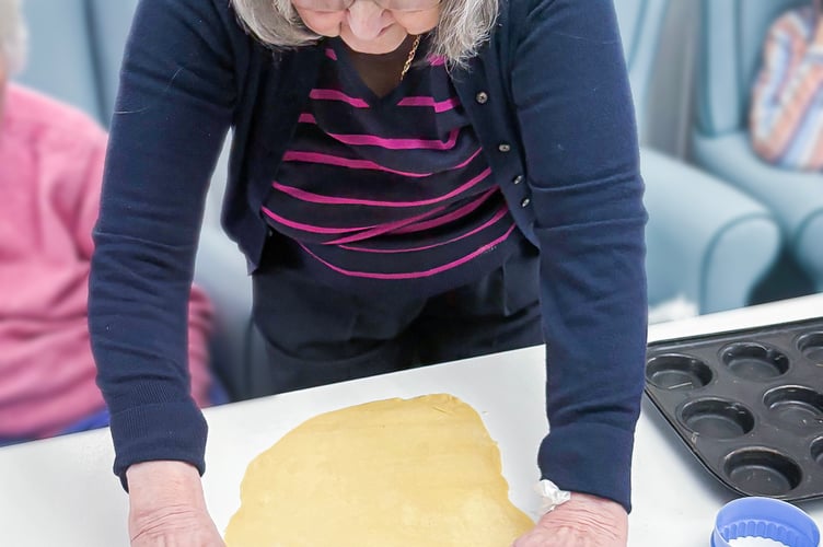 Redcot Resident, Susan Osbourne, creating her winning Mince Pies