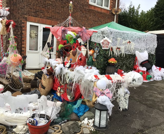 Christmas lights and display in East Hampshire village