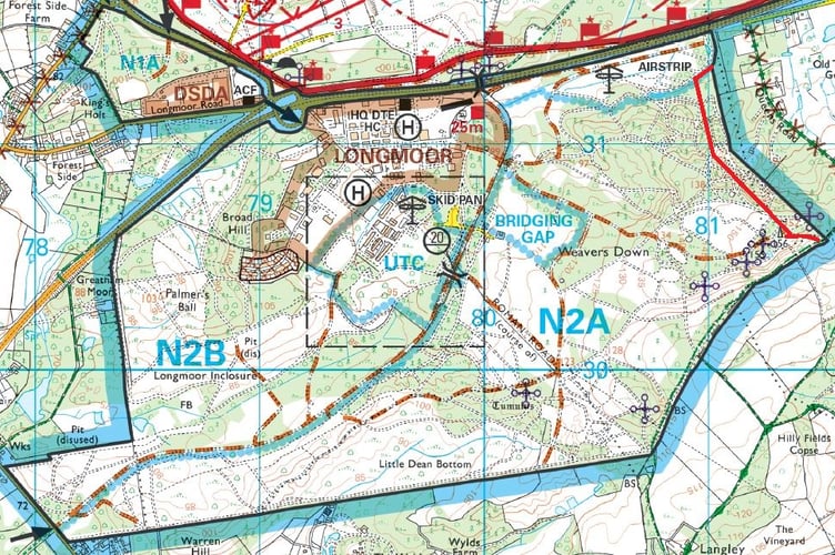 MOD restrictions map Longmoor