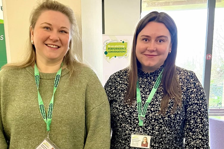 From left, Rosie, team manager for Surrey Paediatric Parenting Support Service, and Michaela, children’s service’s manager for Surrey Neurodevelopmental Contracts.