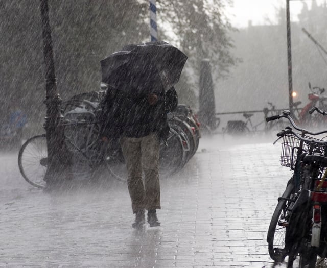 Heavy rain today with patchy showers tomorrow