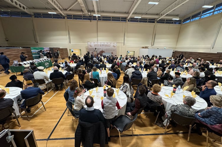Guests listen to speeches at the Ahmadiyya community's Unity in Diversity event in Tilford.