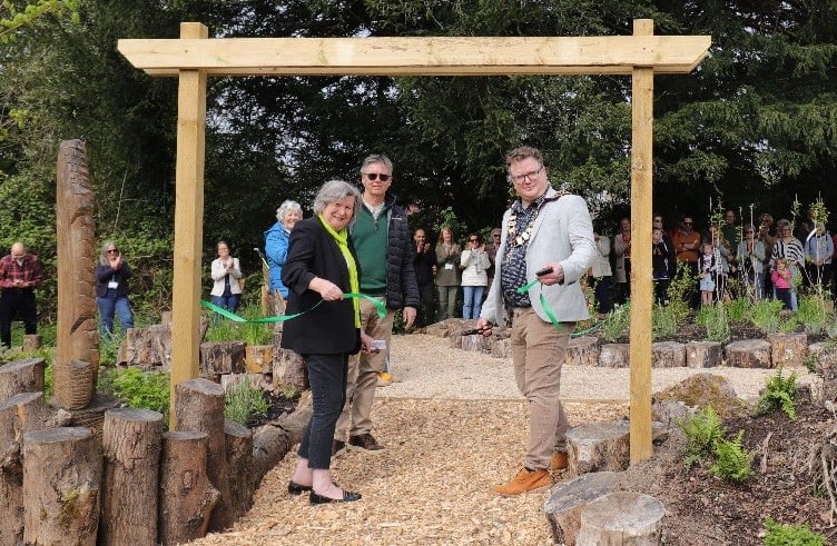 Sensory garden opening with Mayor, Oliver Leach and Museum Chair, Melanie Odell