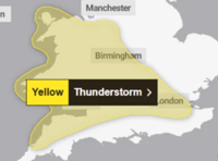 Warning after thunderstorms expected in Surrey and Hampshire
