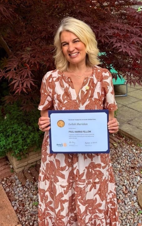 Leilah Sheridan receives top rotary recognition for community service