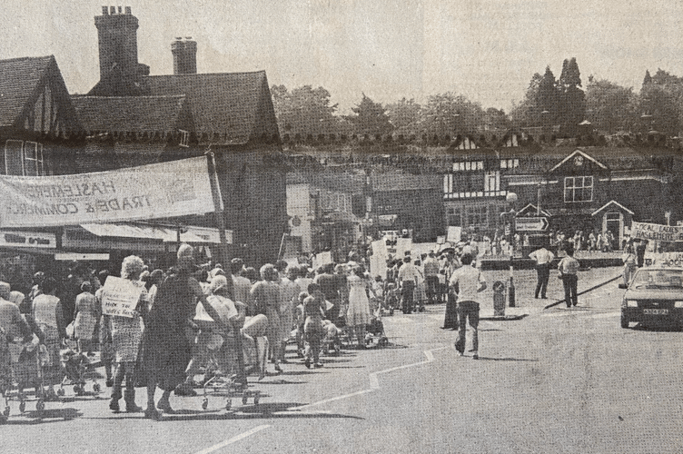Princess Margaret Maternity Unit protest march, Haslemere High Street, July 7th 1984.