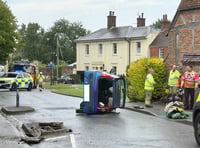 Woman de-arrested following car flip - but police await test results