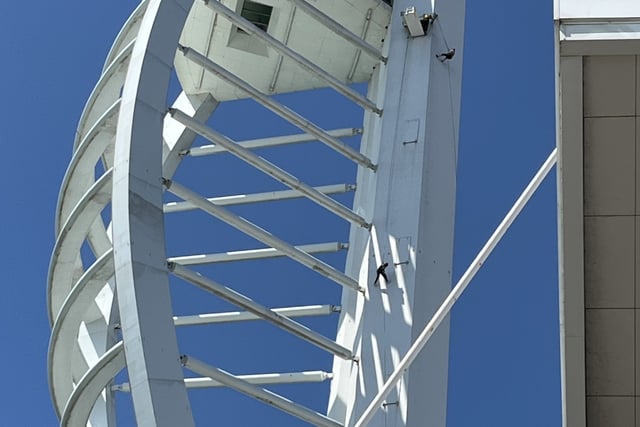 Daredevil Gran with terminal cancer abseils 170 metres for charity