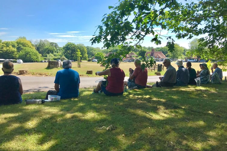 Petersfield Ramblers, Lurgashall village green, July 9th 2025.