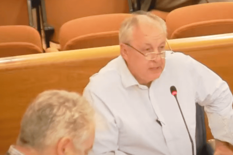 Resident Steve Dally addresses Waverley Borough Council over the CIL issue.