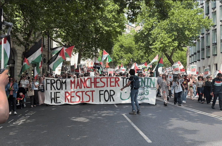 Protesters marched through London on Saturday, August 9, ahead of a mass demonstration against the UK Government’s proscription of Palestine Action