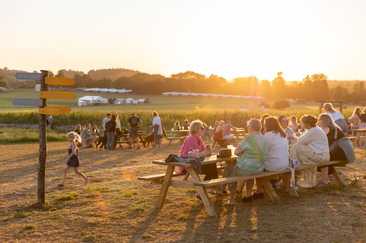 Enjoying refreshments at Cowdray's Miaze Maze