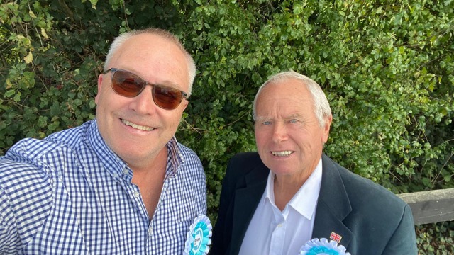 Hampshire councillor Barry Dunning, right, has defected from the Conservatives to Reform UK.