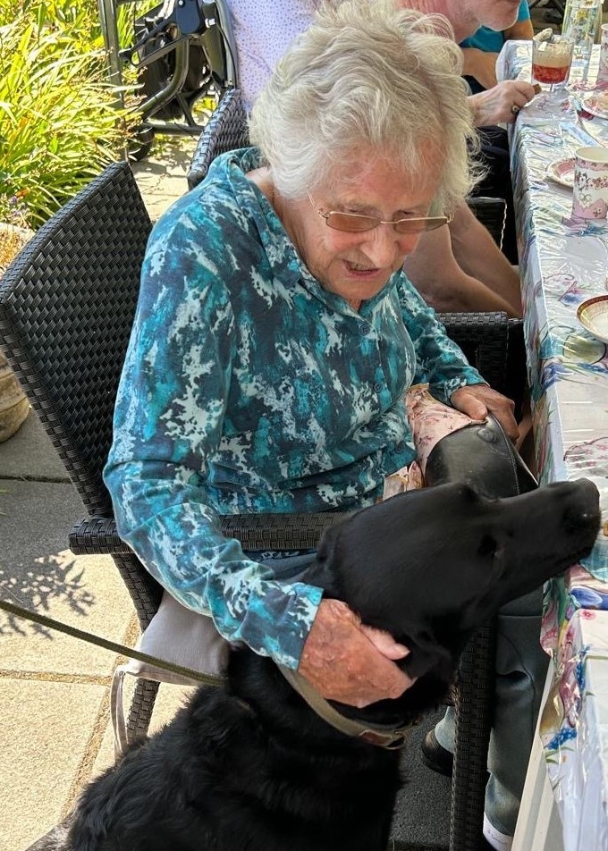 Redcot Resident, Ruth Dickson with Bentley
