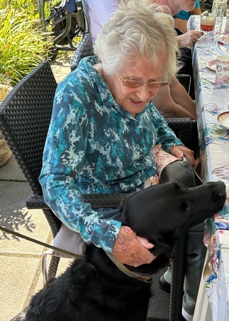 Redcot Resident, Ruth Dickson with Bentley