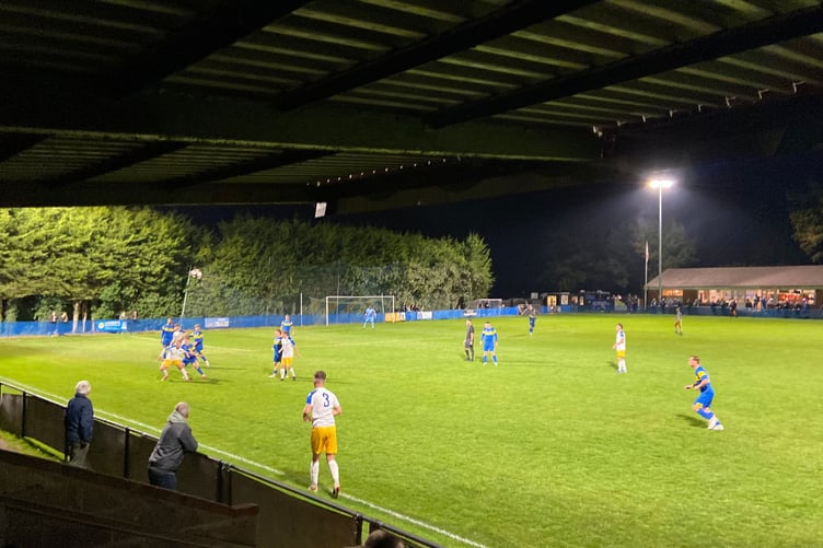 Action from Petersfield Town's Wessex League Premier Division match against New Milton Town