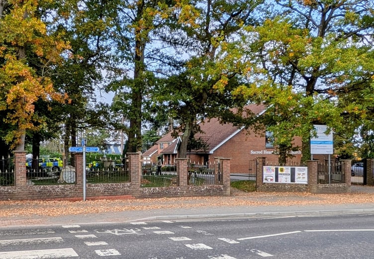 Sacred Heart Church Bordon cordon police