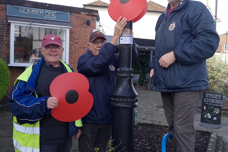 Members of the Liphook Branch of the RBL have been busily preparing for the appeal period, erecting poppies and silhouettes round the village centre as well as delivering poppies and collecting boxes to local schools, pubs, businesses and shops