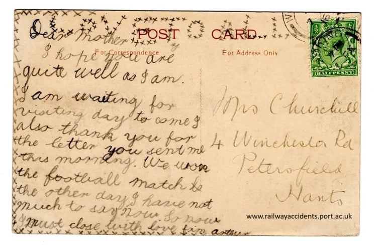 Arthur Churchill Postcard Woking Petersfield