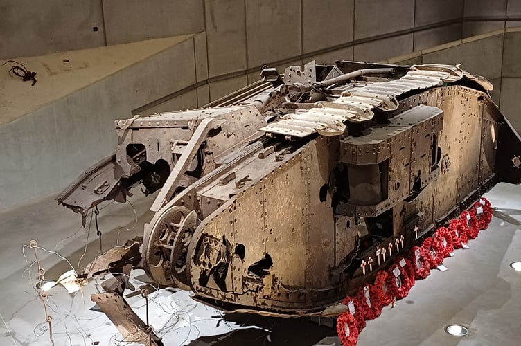 The Farnham Great War Group visited this First World War tank.