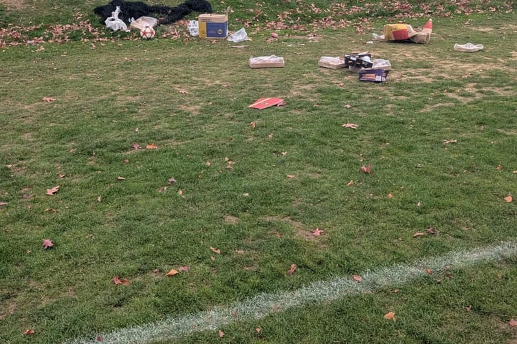 The damaged storage container at Liphook United FC after thieves stole hundreds of pounds worth of match-day stock used to fund the volunteer-run club