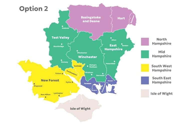 An option for five authorities, supported by Winchester City Council.