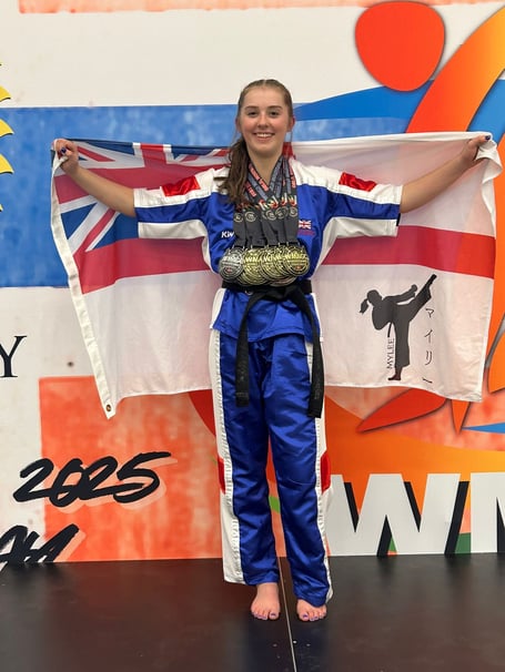 Bordon martial artist Mylee Hedges was the most successful athlete at the World Martial Arts Games