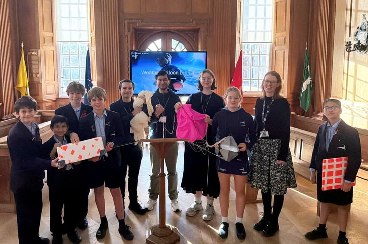 Assembly with retrieved parts. Bradfield Bear was launched into space by students of Walhampton School in Hampshire's New Forest. // A school is desperately searching for the mascot bear that it launched into space on camera in a school project. Students at Walhampton School in Hampshire's New Forest teamed up with Southampton University to send their respective mascots into the 27km high into the sky for a science project. The mission was a roaring success, as schoolkids watched on amazed as Bradfield Bear soared above the clouds. However, Bradfield - along with the University of Southampton mascot Bill the Badger - encountered more turbulence than they'd bargained for. Both fell back down to Earth miles away from where they set off, and are still yet to be found. Walhampton School is now appealing for help in finding Bradfield and returning him to the school to recount his journey.