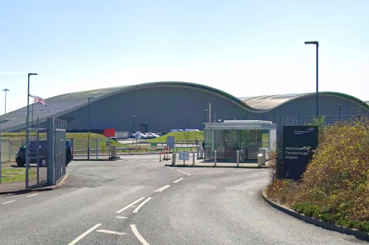 Farnborough Airport entrance.
