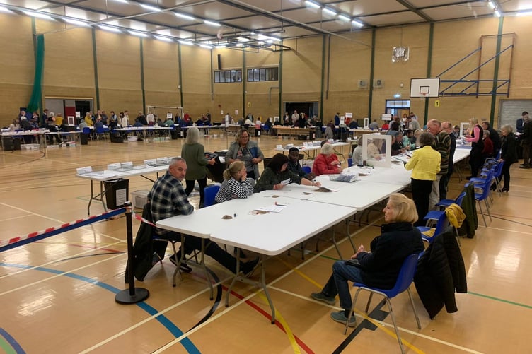 An election count in Hampshire.