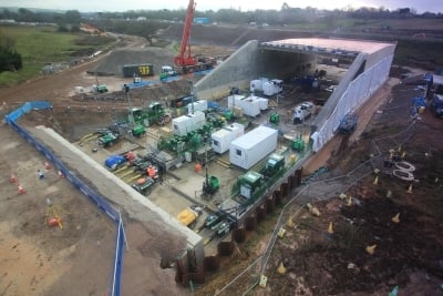 The box construction site on the M27 on December 15, 2025.