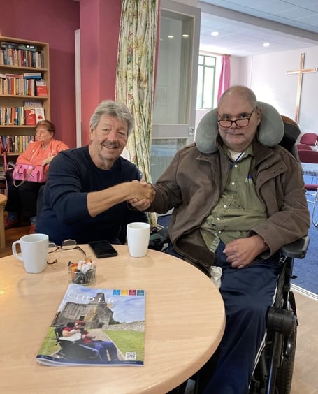 Nick Jones, Resident at Surrey Heights Dementia Care Centre and Rodney Macedo, Resident from Brownscombe Care Residences