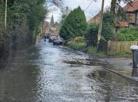 Drivers battle through the ‘Bramshott Sea’ on Church Road