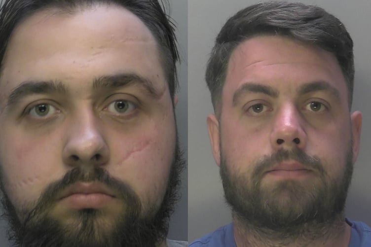Freddie Stevens, left, of Bordon, and James Sayers, of Bramley, have been jailed for plant machinery thefts.