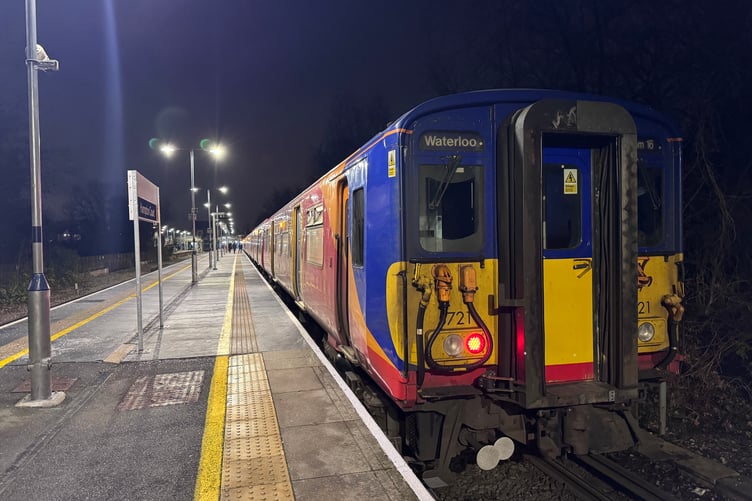 The 17.54 from Hampton Court to London Waterloo on January 29 was the old retired train brought back into service.
