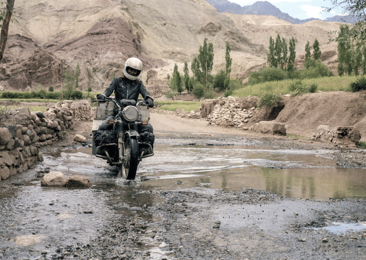 The first British woman to ride round the world, Elspeth Beard, on her travels. Picture: Elspeth Beard