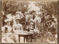 Can you help uncover the story behind this old wedding photo?