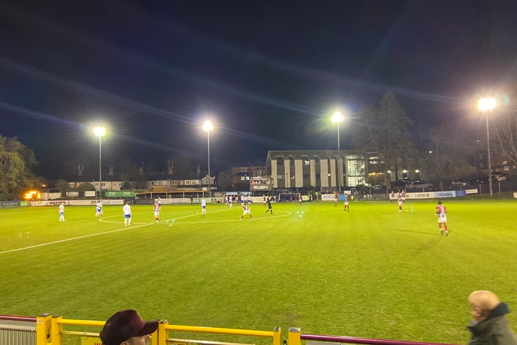 Action from Farnham Town's Southern League Premier South match against Yate Town