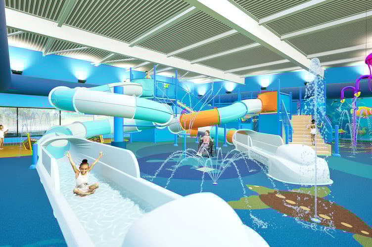 Another rendering of how the new aquatic adventure zone at Whitehill & Bordon Leisure Centre will look.