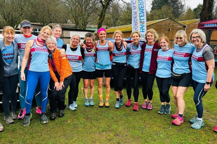 Some of the ladies found time for a group photo before the race