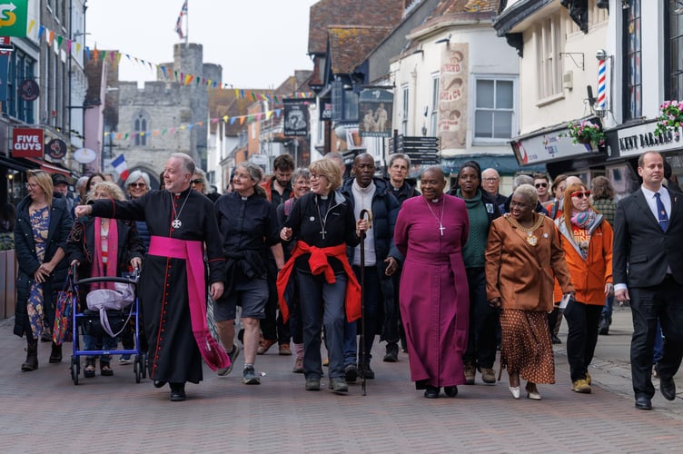 The Most Revd and Rt Hon Dame Sarah Mullally DBE, Archbishop of Canterbury on the final day of the Pilgrimage of the Archbishop of Canterbury from London to Canterbury. Sunday 22nd March 2026. Photo: Neil Turner for Lambeth Palace