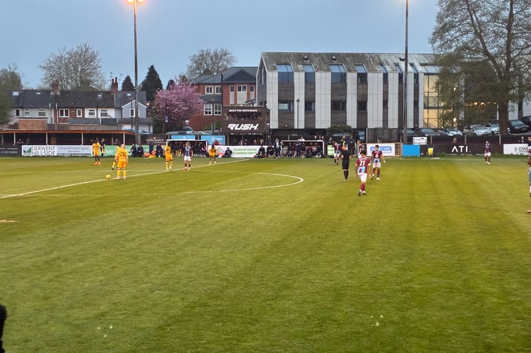 Action from Farnham Town's Surrey Senior Cup semi-final against Sutton United